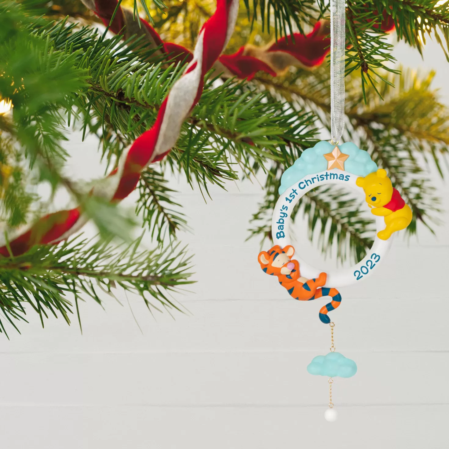 Baby>Hallmark Disney Winnie The Pooh Baby's First Christmas 2023 Ornament
