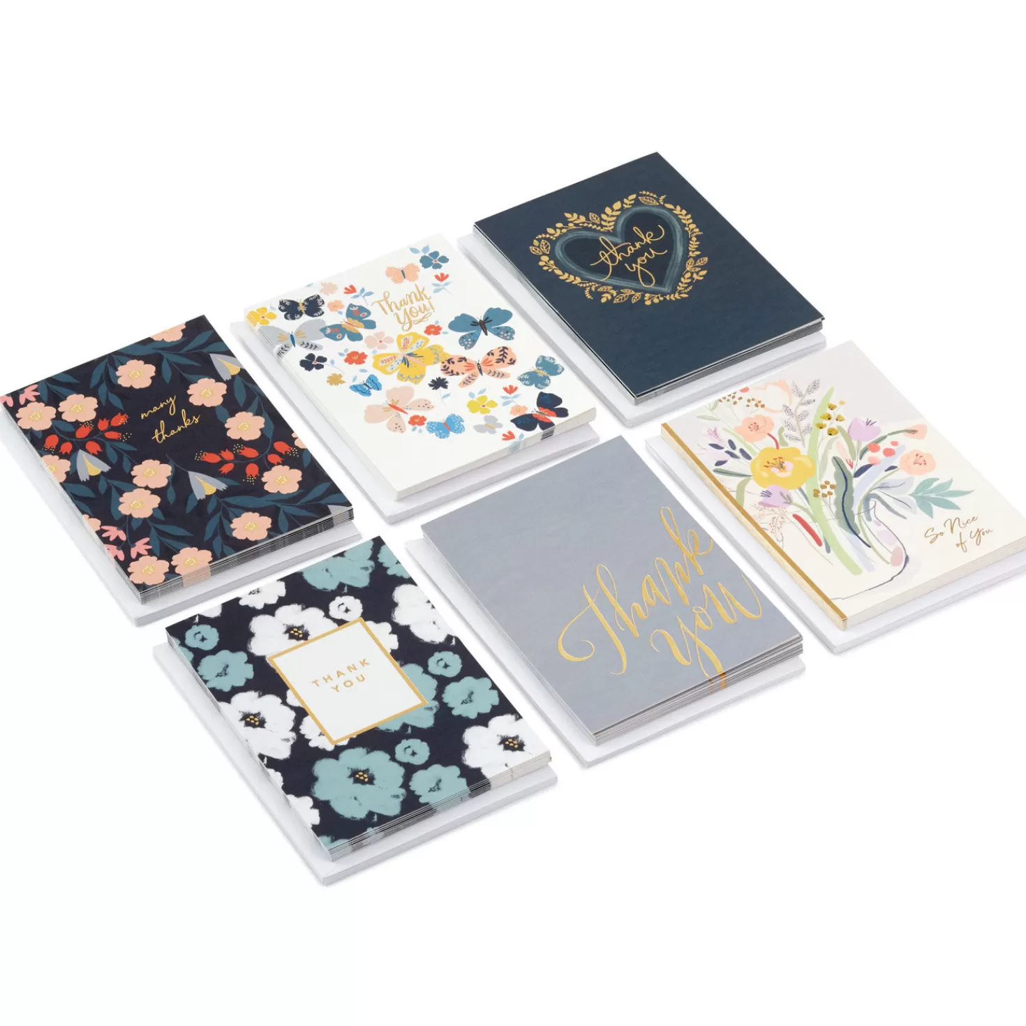 Store Elegant Florals Boxed Blank Thank-You Notes Assortment, Pack Of 48 Thank You
