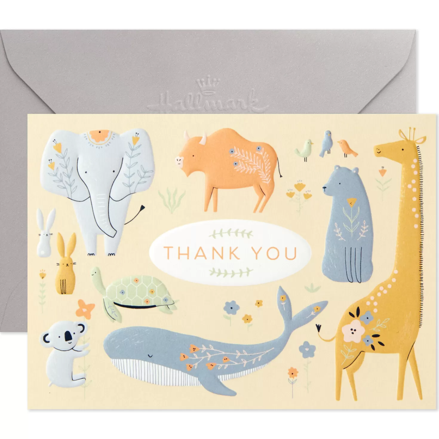 Best Sale Embossed Animals Blank Thank-You Notes, Pack Of 20 Thank You