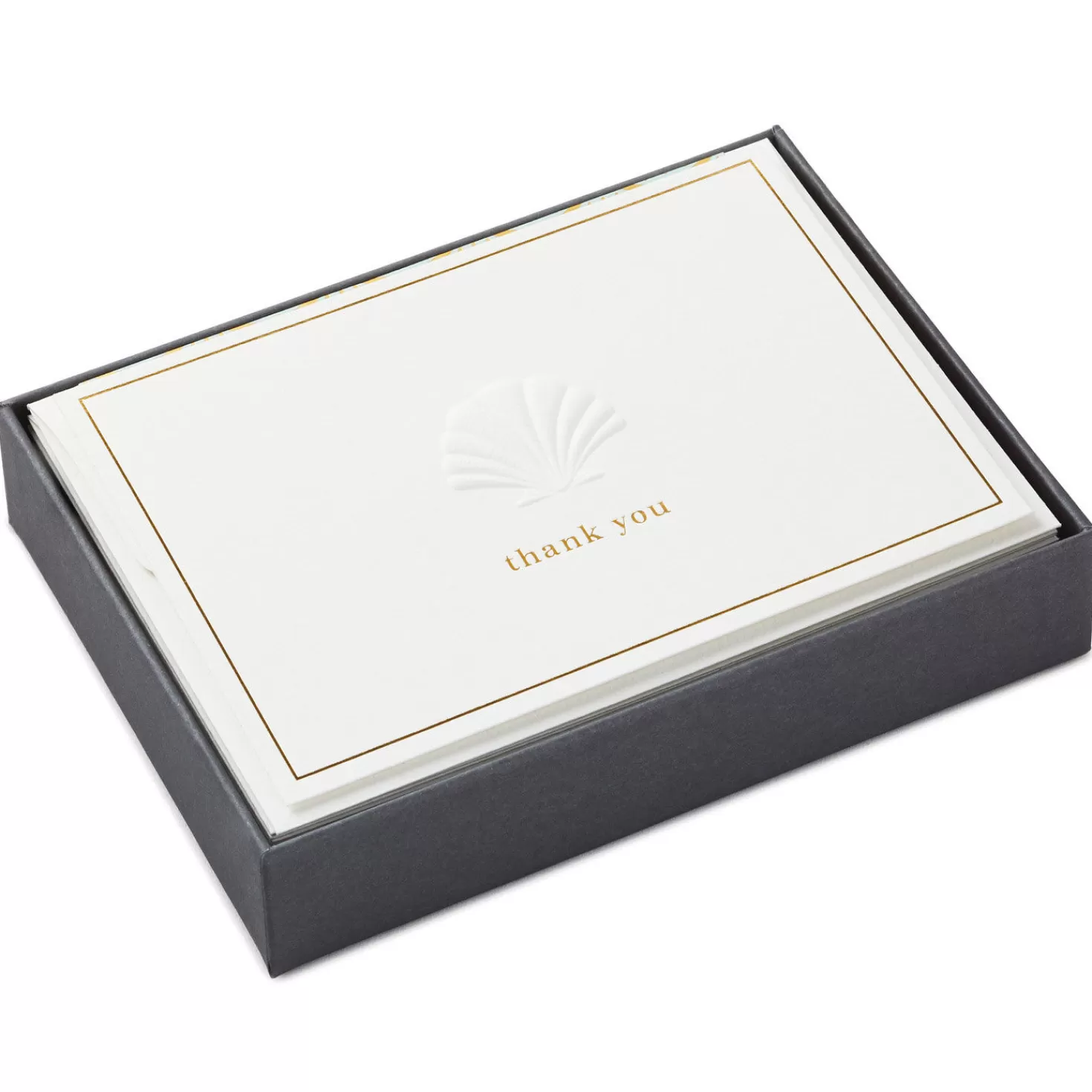 Sale Embossed Shell Blank Thank-You Notes, Box Of 10 Thank You