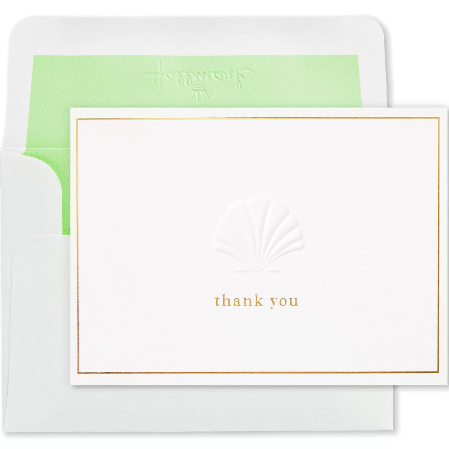 Sale Embossed Shell Blank Thank-You Notes, Box Of 10 Thank You