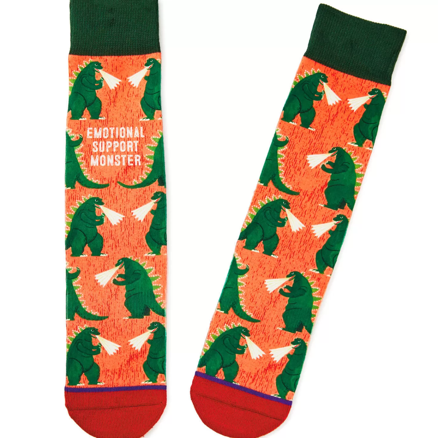 Sale Emotional Support Monster Funny Crew Socks Encouragement