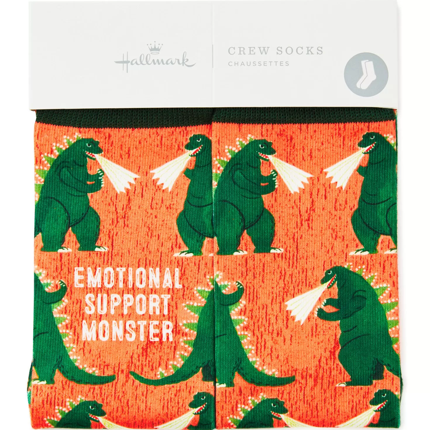Sale Emotional Support Monster Funny Crew Socks Encouragement