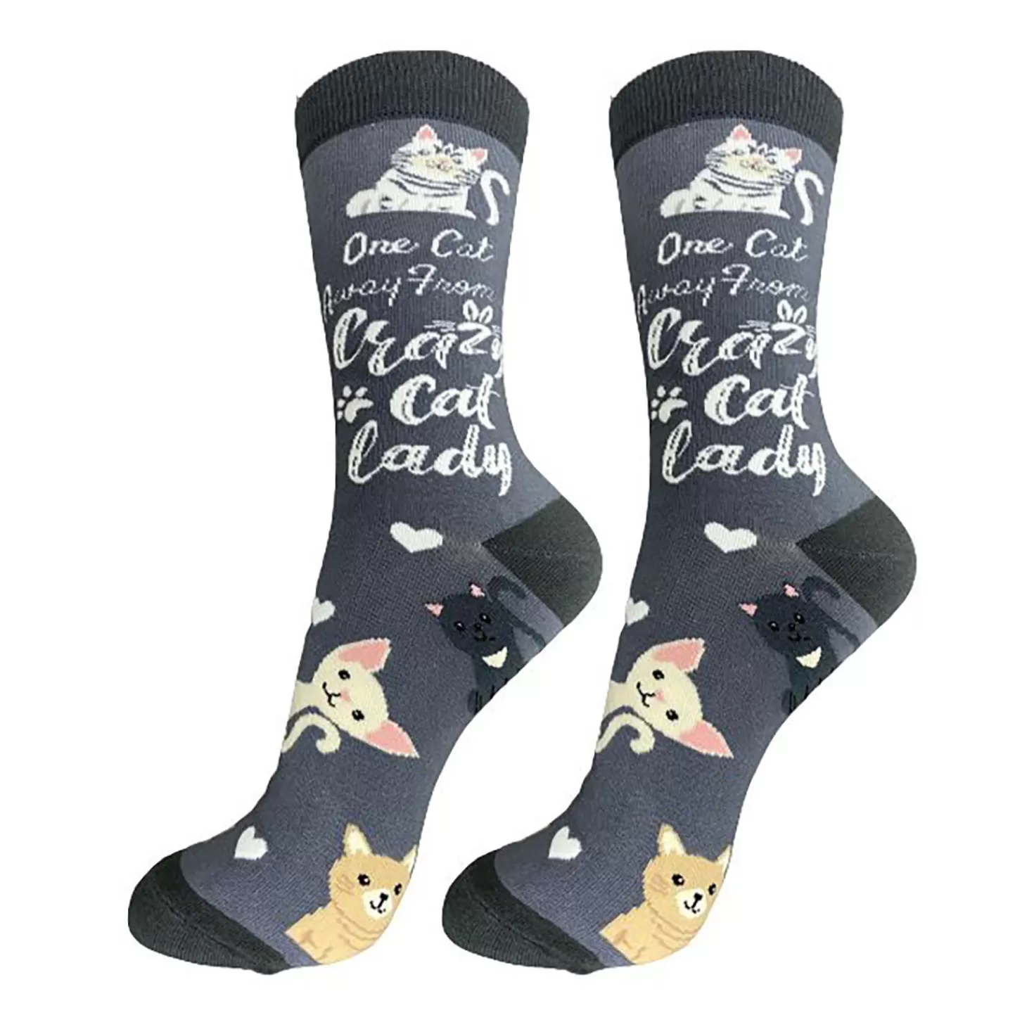 Hot E&S Pets One Cat Away Novelty Crew Socks Congratulations