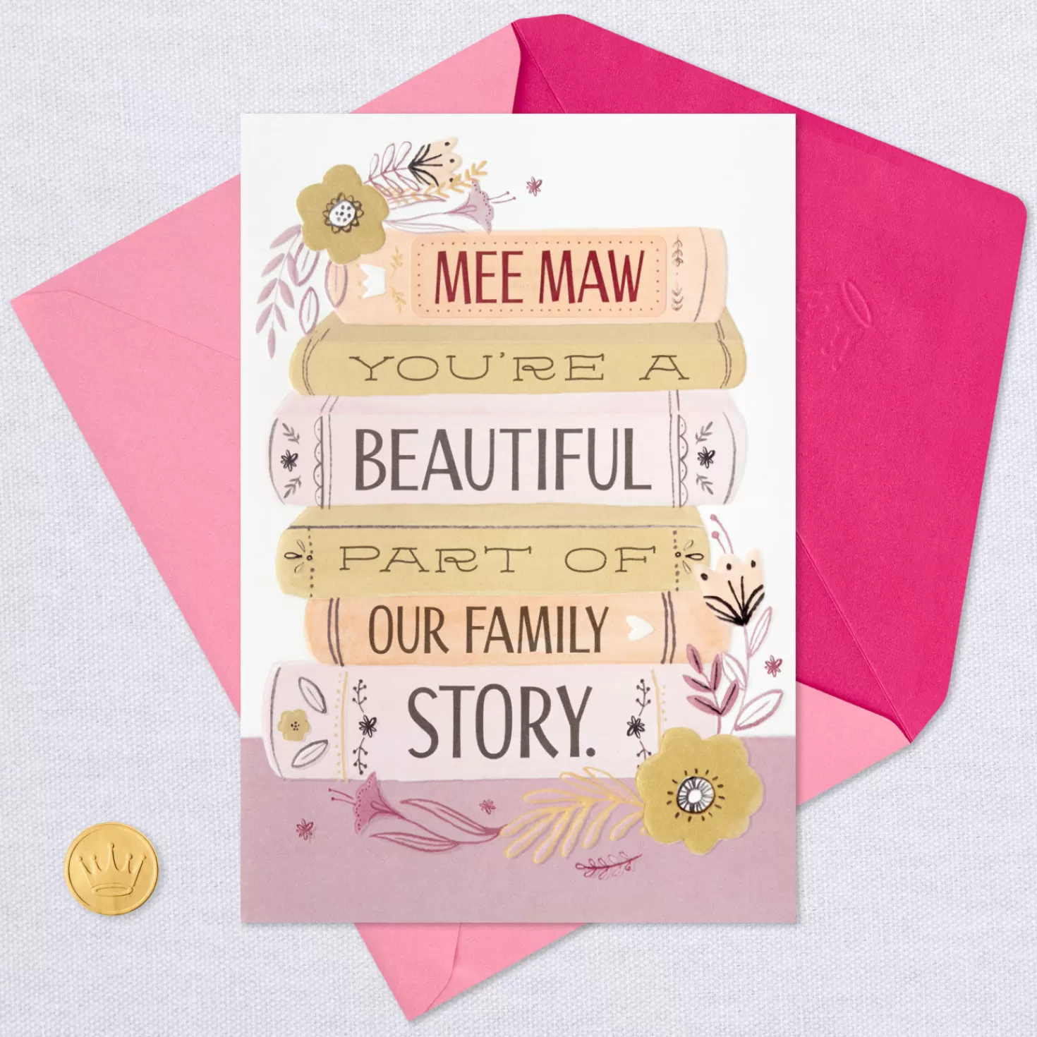 Birthday>Hallmark Family Story Customizable Birthday Card With Grandma Name Stickers