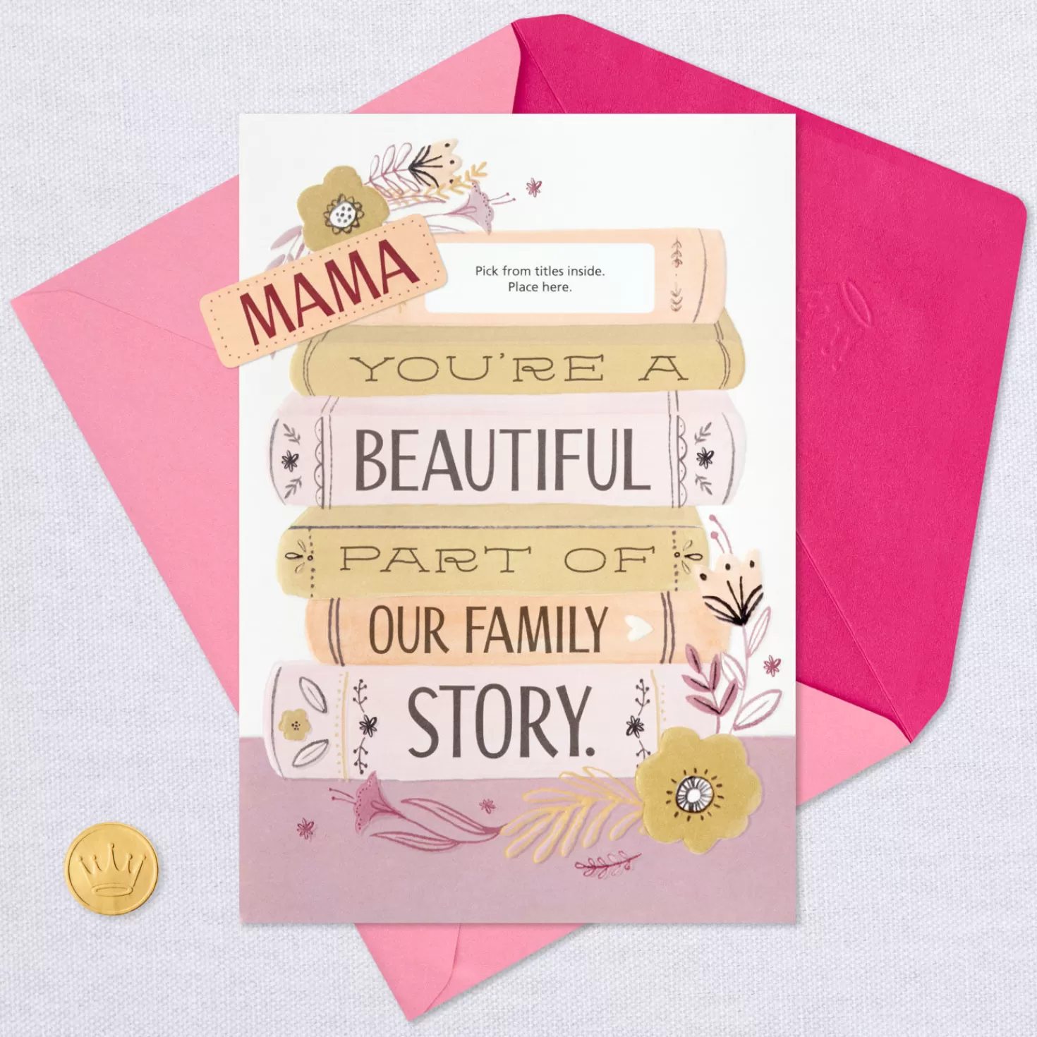 Birthday>Hallmark Family Story Customizable Birthday Card With Grandma Name Stickers