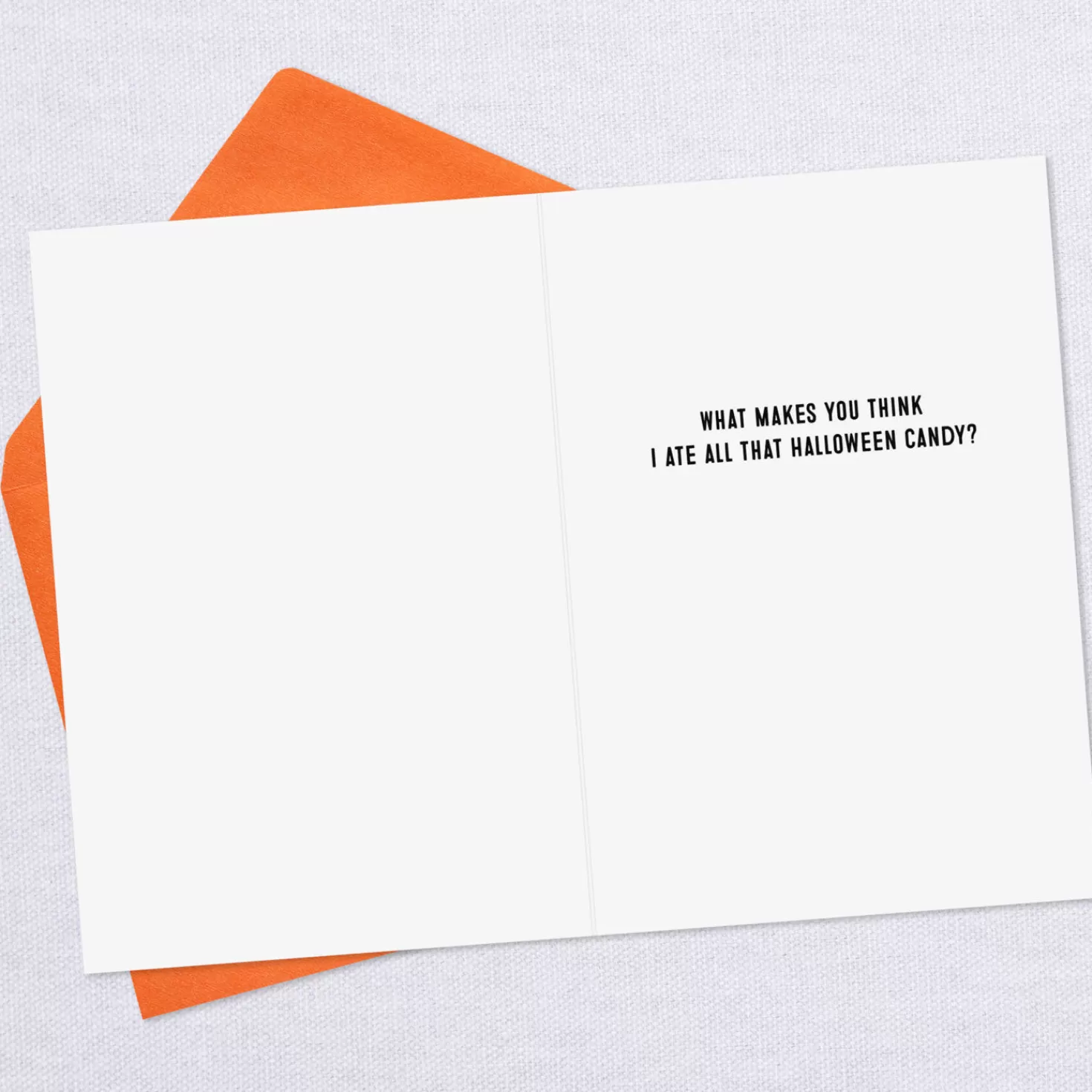 Halloween (10/31)>Hallmark Fat Cat And Candy Corn Funny Halloween Card