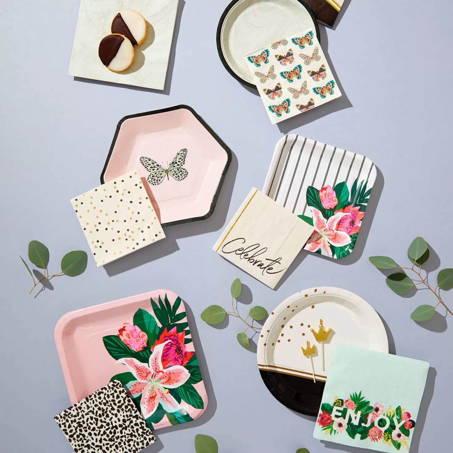 Baby>Hallmark Floral " Enjoy" Dinner Napkins, Set Of 16