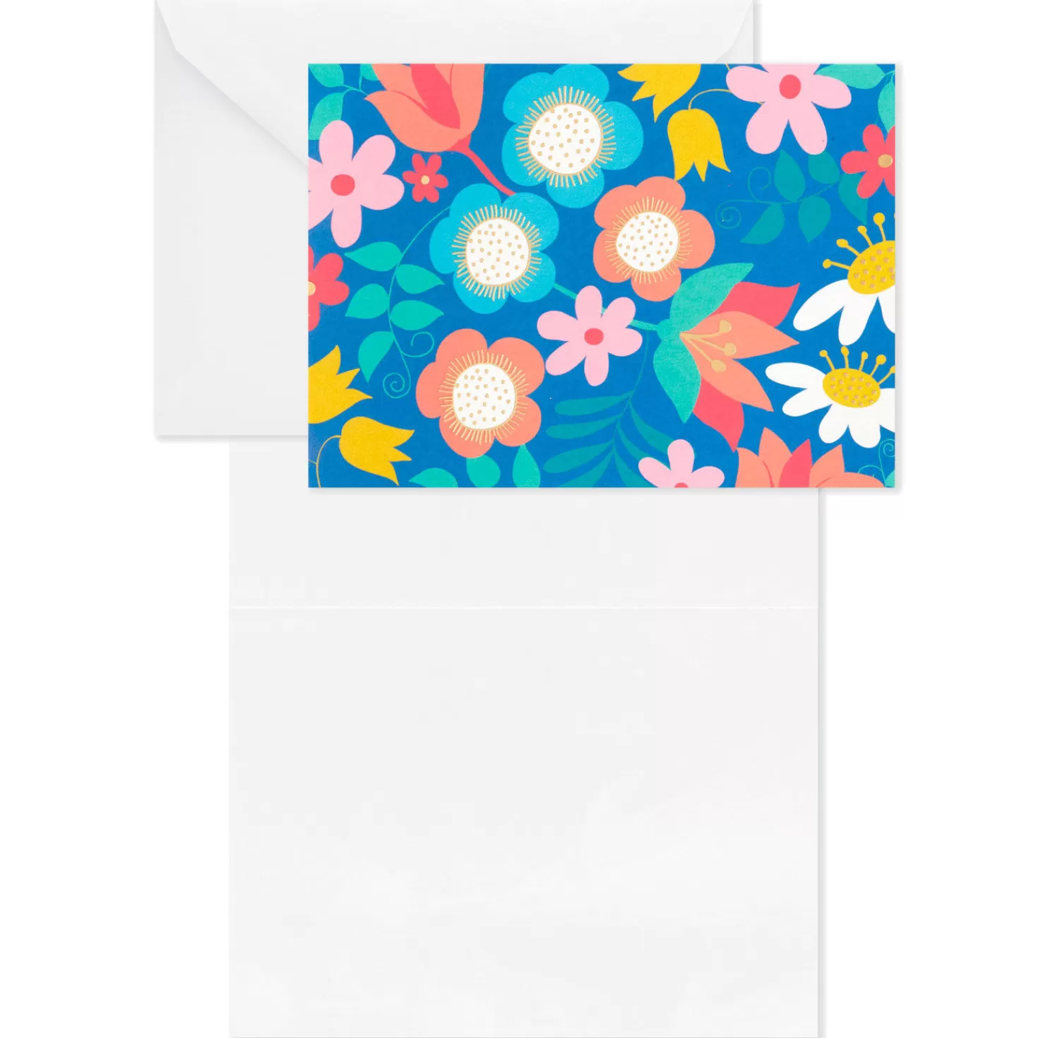 Hot Floral And Lettering Bulk Blank Note Cards, Pack Of 50 Thank You