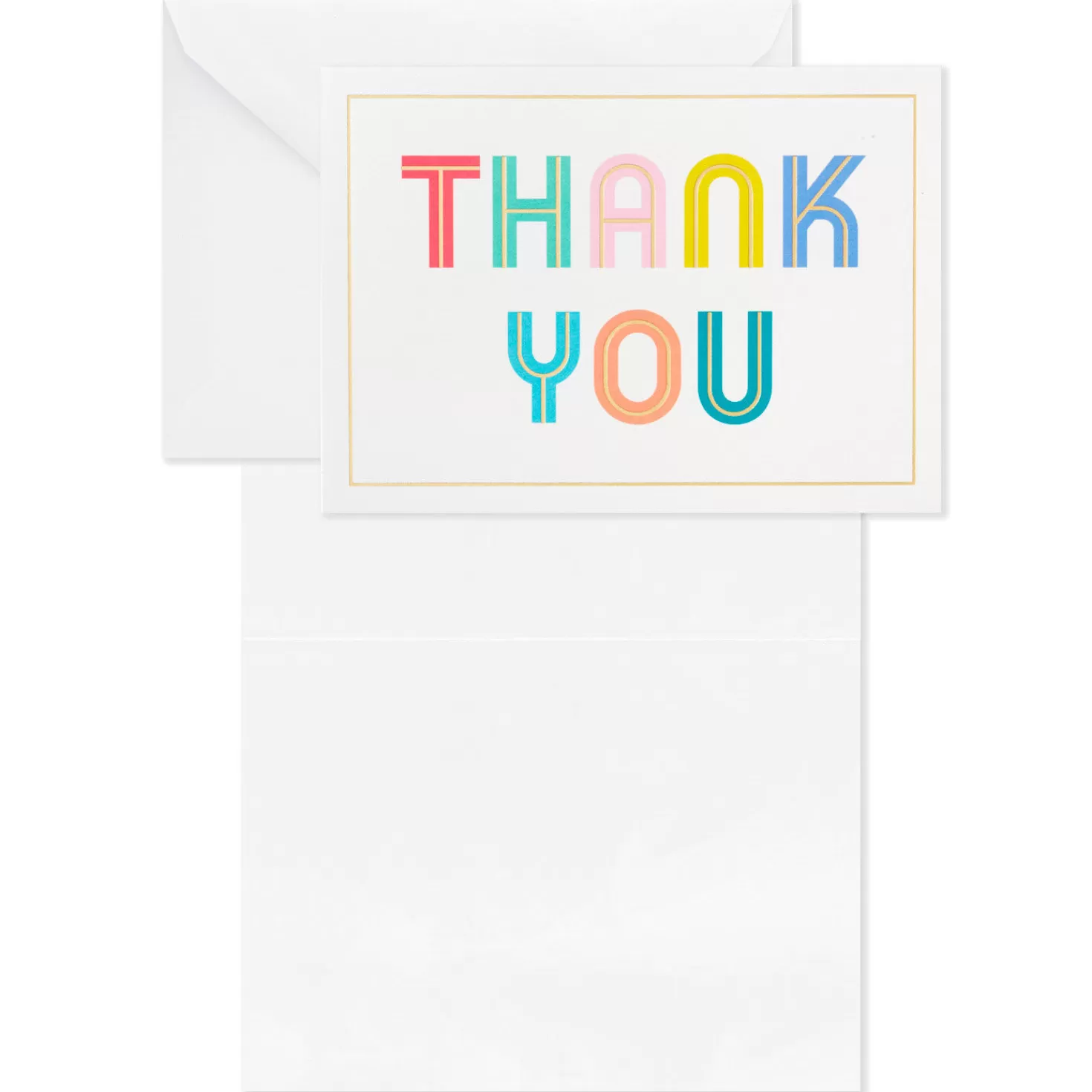 Hot Floral And Lettering Bulk Blank Note Cards, Pack Of 50 Thank You