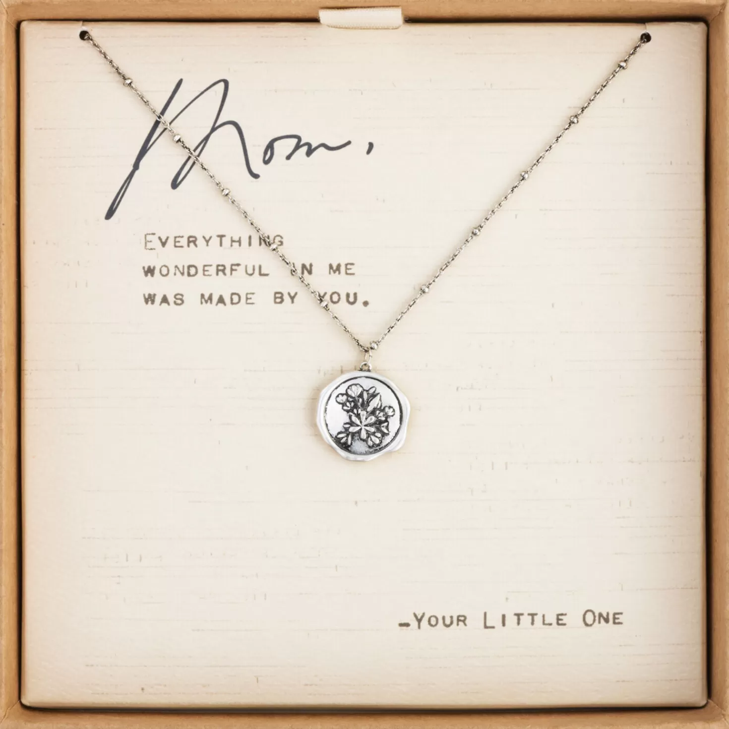 Online Floral Charm Dear You Mom Necklace, 17.5" Thank You