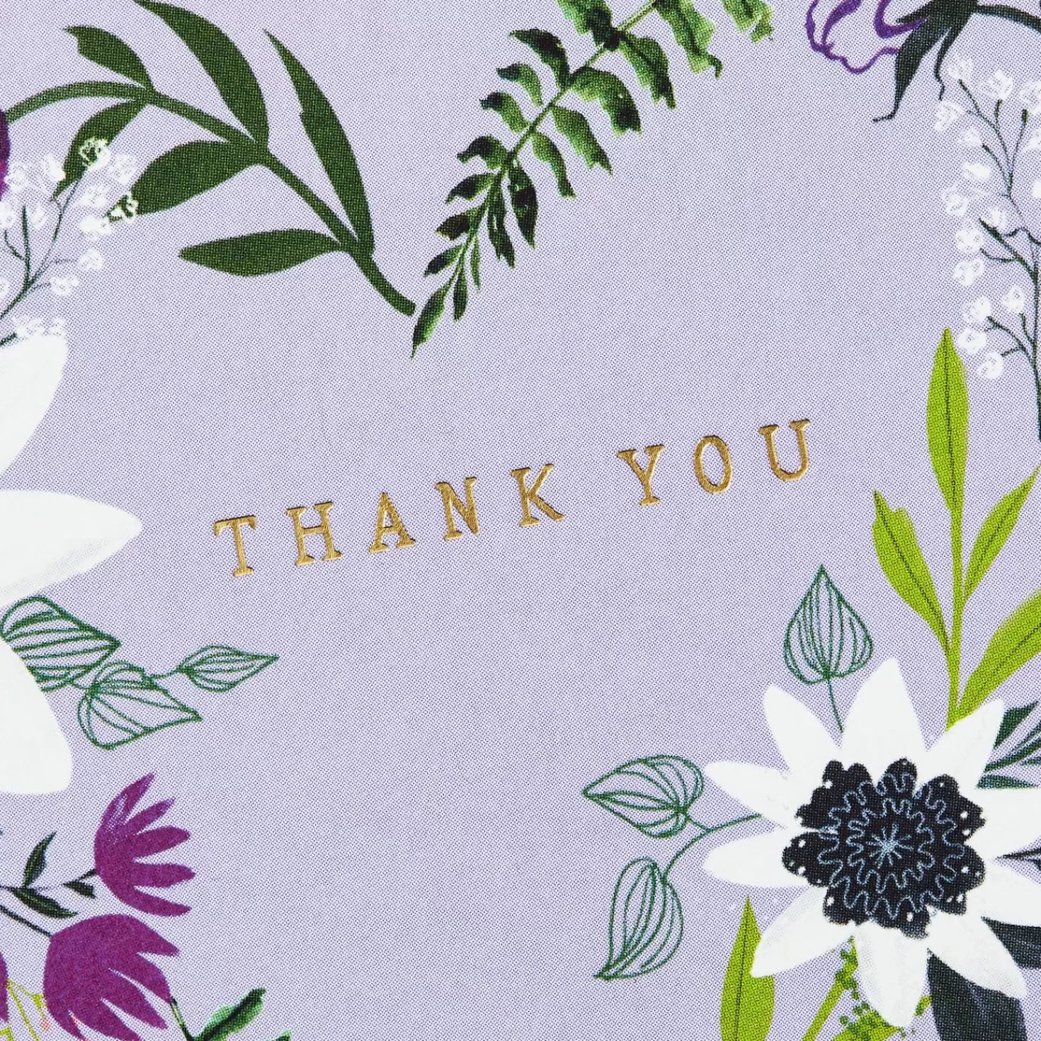 Outlet Floral Heart Wreath On Lavender Blank Thank You Notes, Pack Of 10 Thank You
