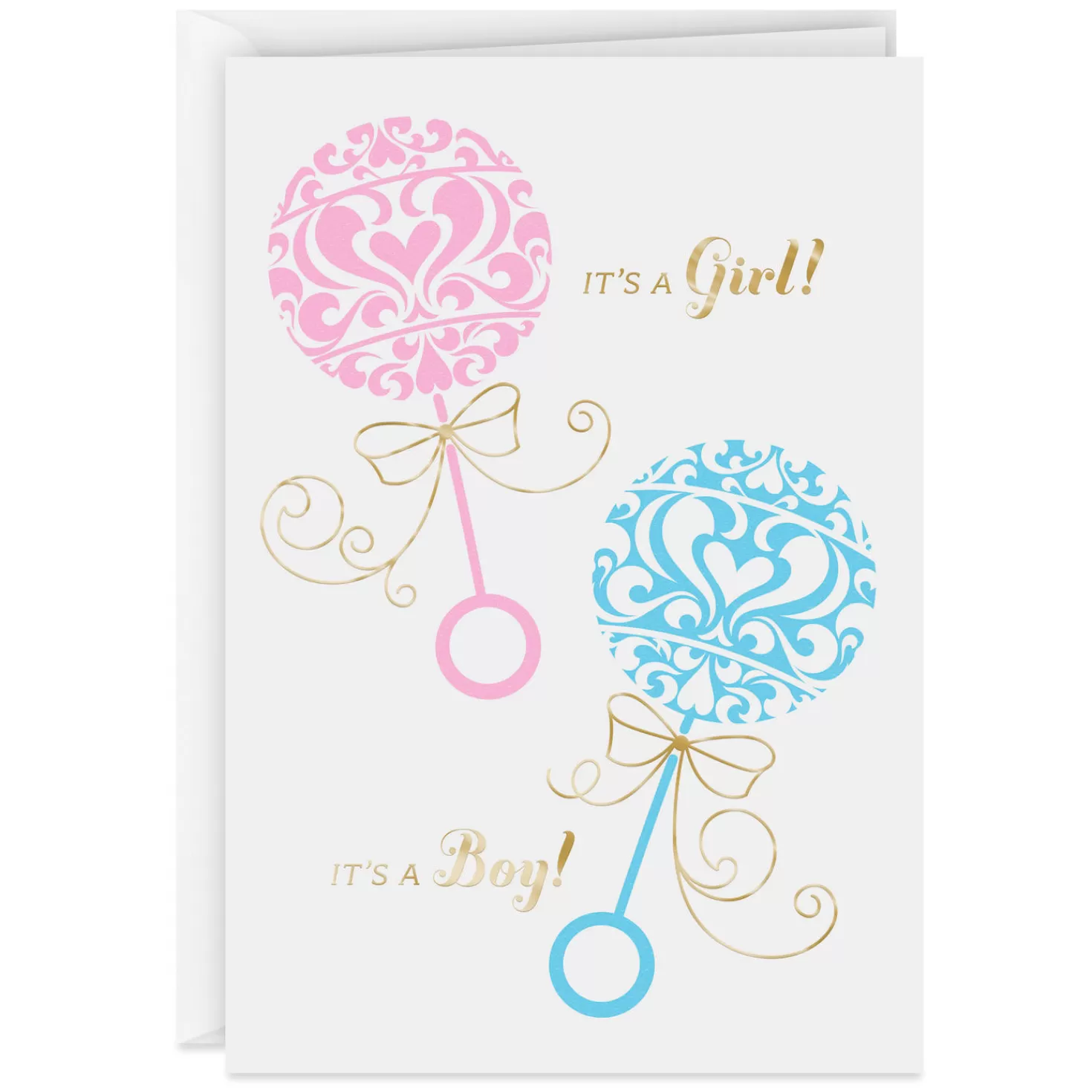 Baby>Hallmark Full Hands And Hearts New Baby Twins Girl And Boy Card