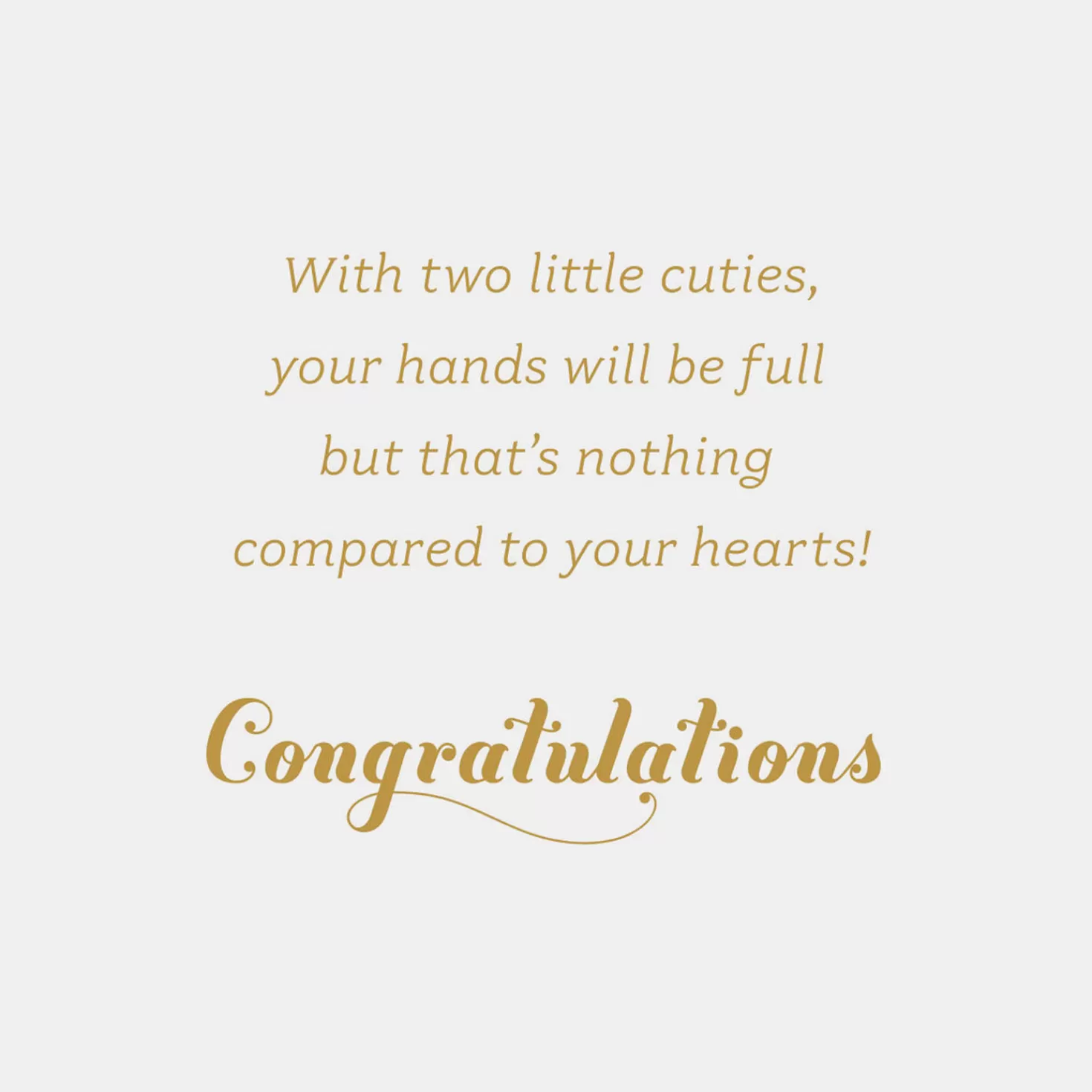 Baby>Hallmark Full Hands And Hearts New Baby Twins Girl And Boy Card