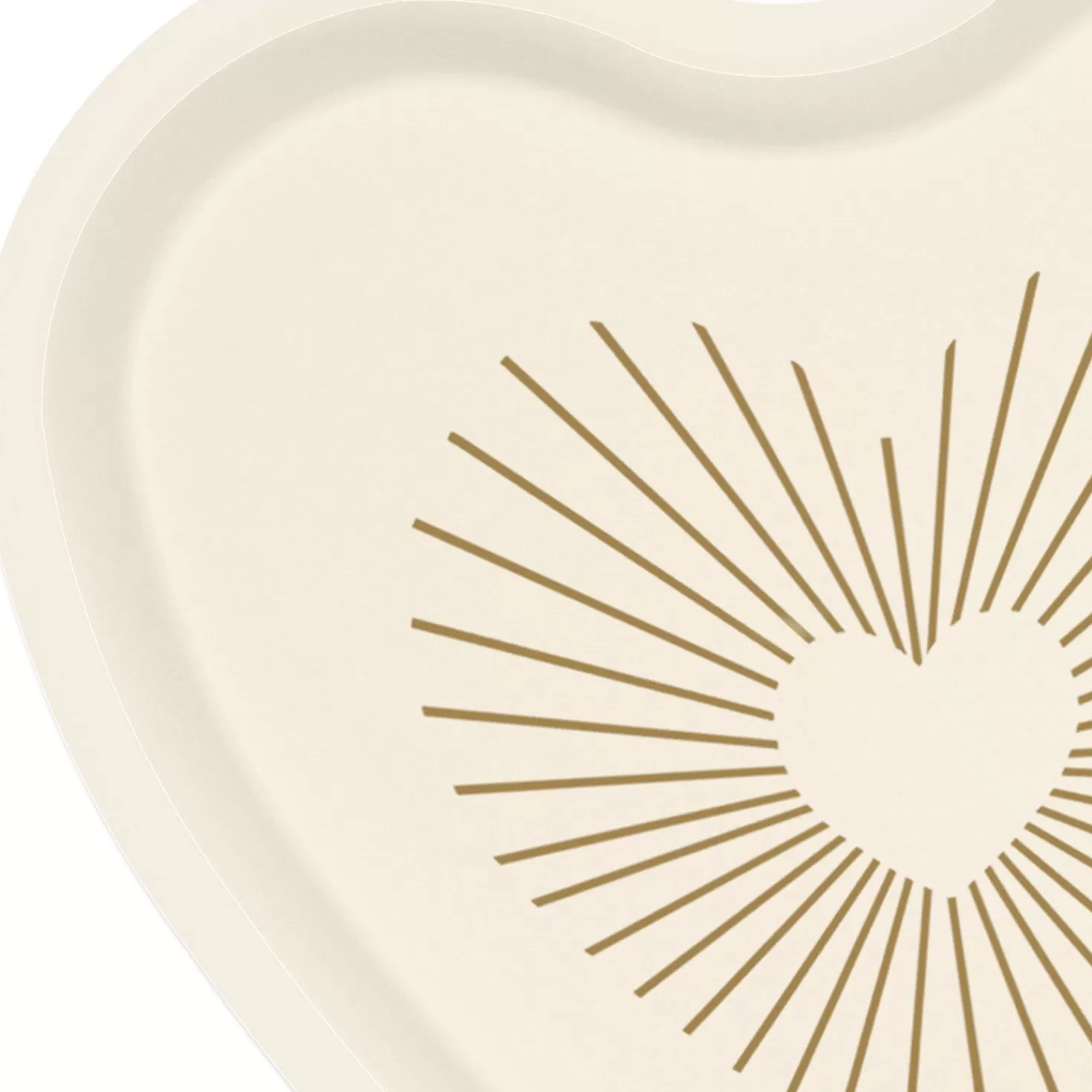 Outlet Gold And Ivory Heart-Shaped Dessert Plates, Set Of 8 Wedding