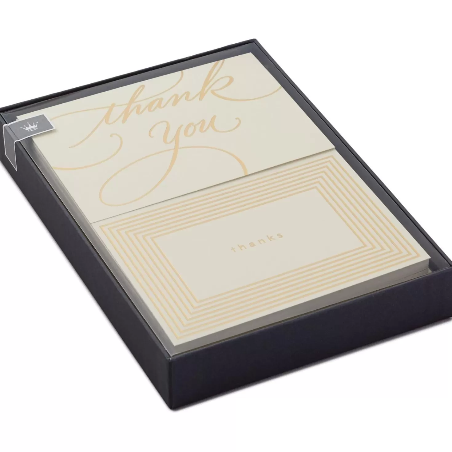 Online Gold Borders Thank You Notes, Box Of 40 Wedding