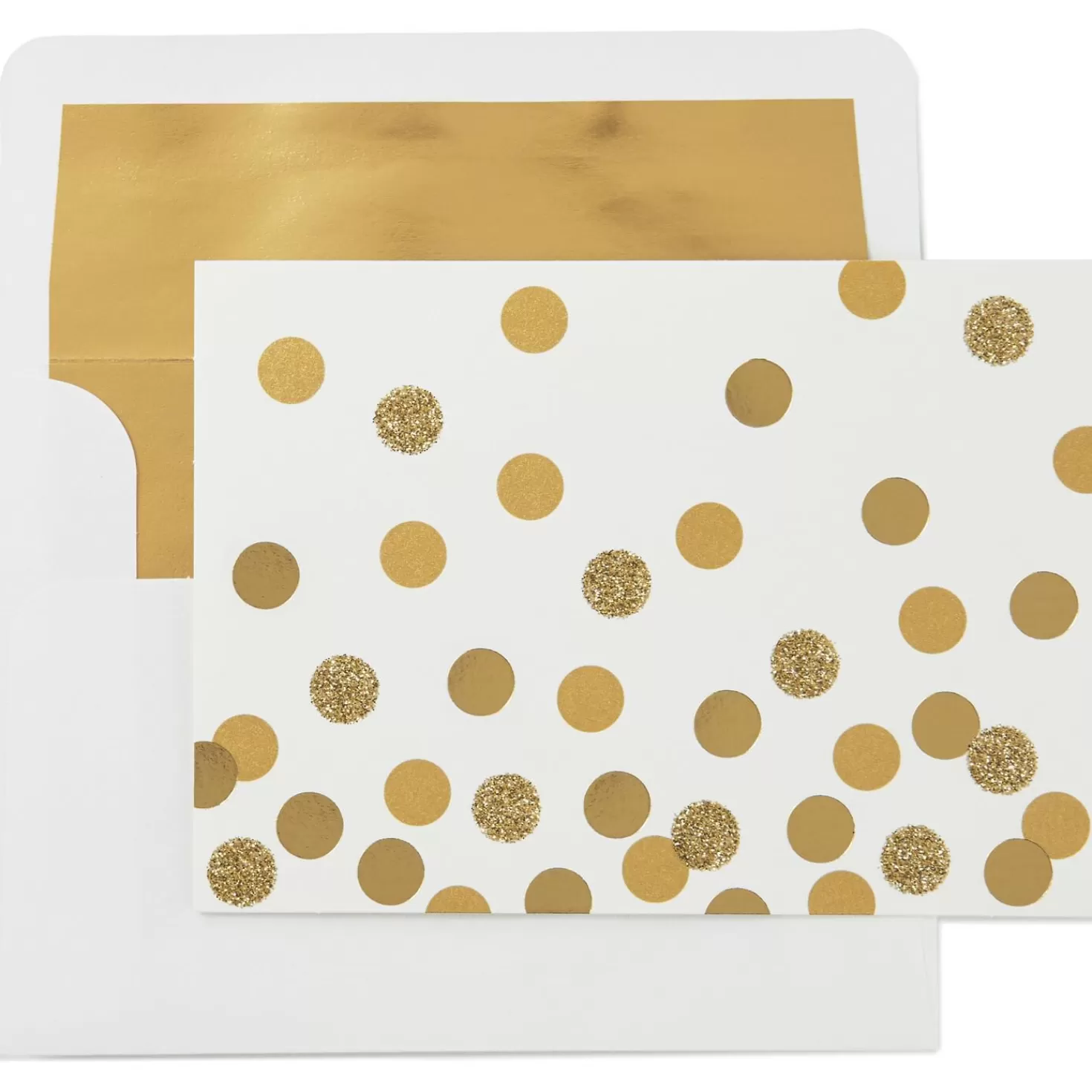 Shop Gold Dots On Ivory Blank Note Cards, Box Of 10 Thank You