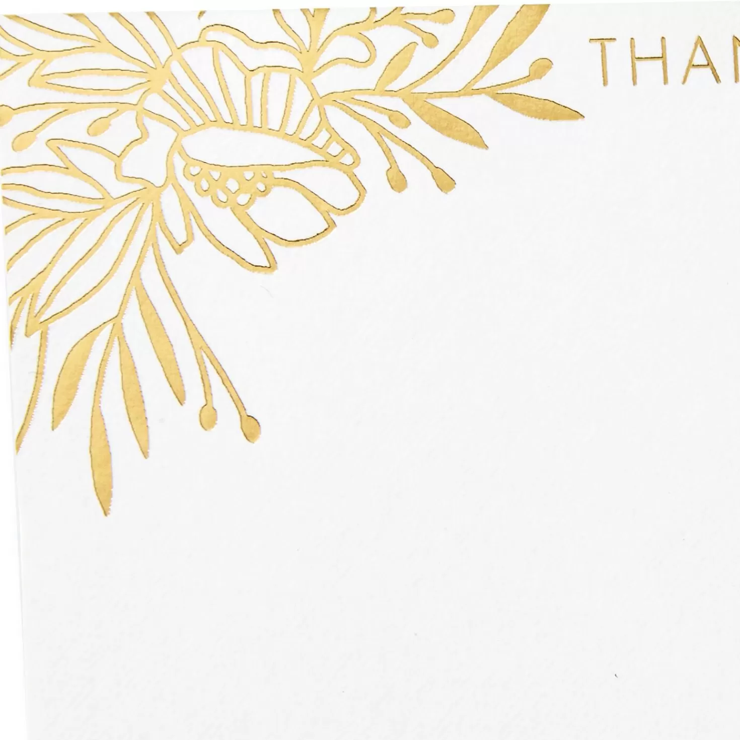 Best Sale Gold Floral Blank Flat Note Cards With Caddy, Box Of 40 Thank You
