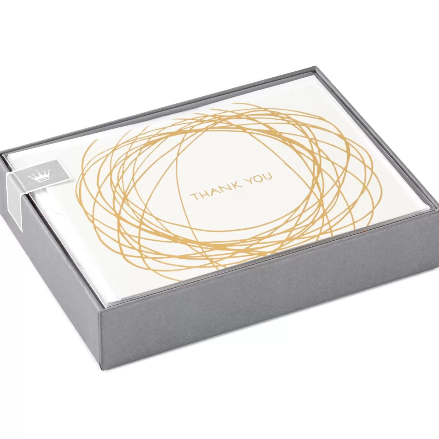 Flash Sale Gold Scribble Thank You Notes, Box Of 10 Thank You