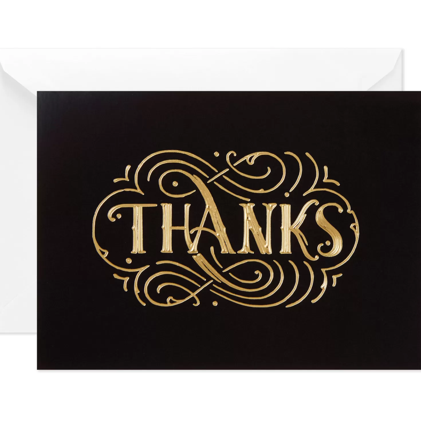 Outlet Gold Scroll Lettering Blank Thank-You Notes, Pack Of 20 Thank You