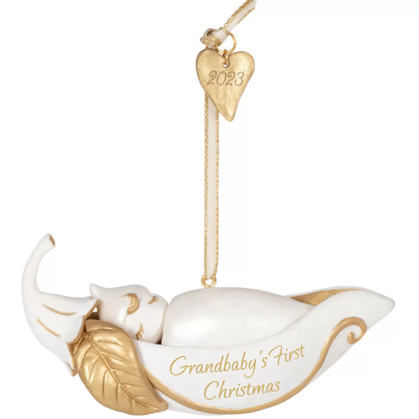 Baby>Hallmark Grandbaby's First Christmas Pea In A Pod 2023 Porcelain Ornament