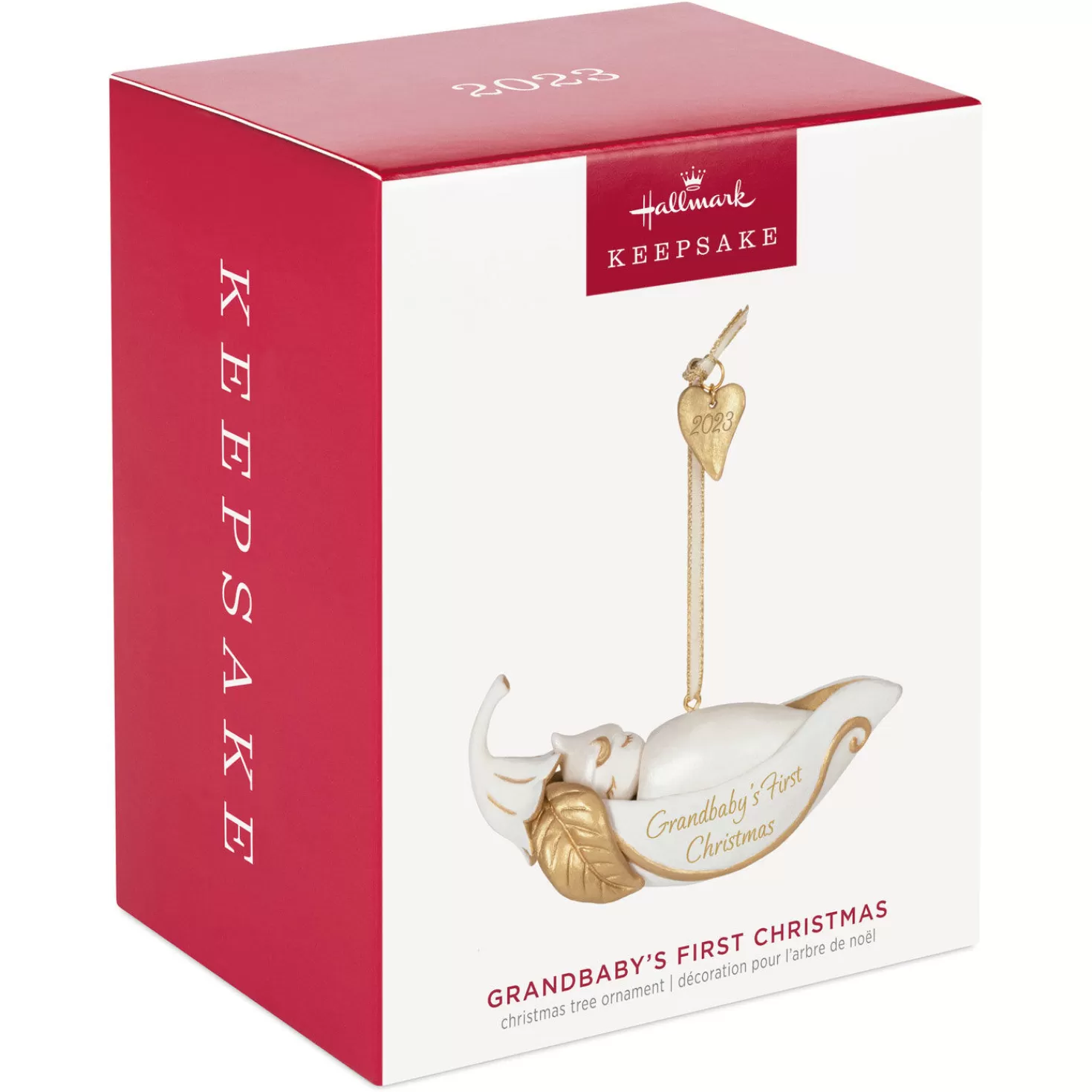 Baby>Hallmark Grandbaby's First Christmas Pea In A Pod 2023 Porcelain Ornament