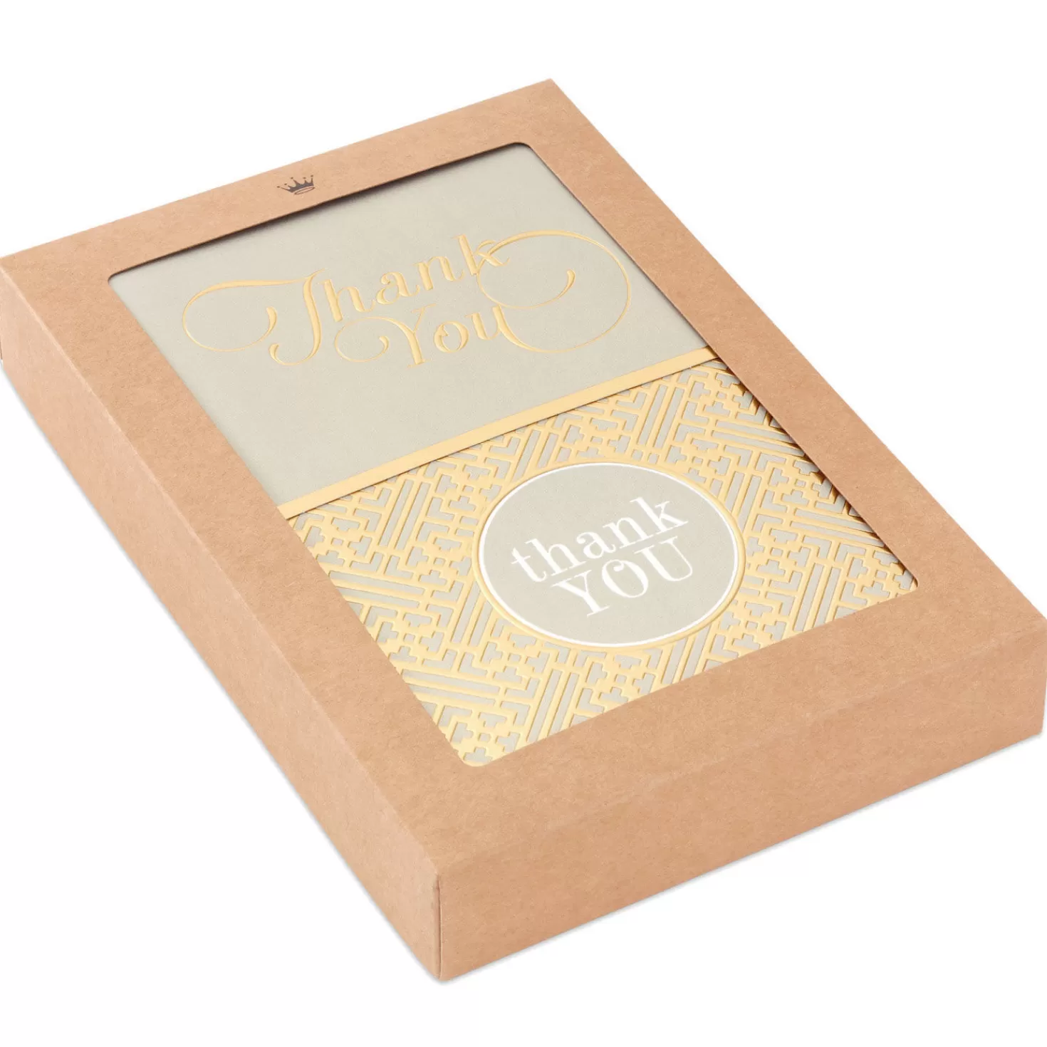 New Gray And Gold Bulk Blank Thank-You Notes, Pack Of 50 Thank You