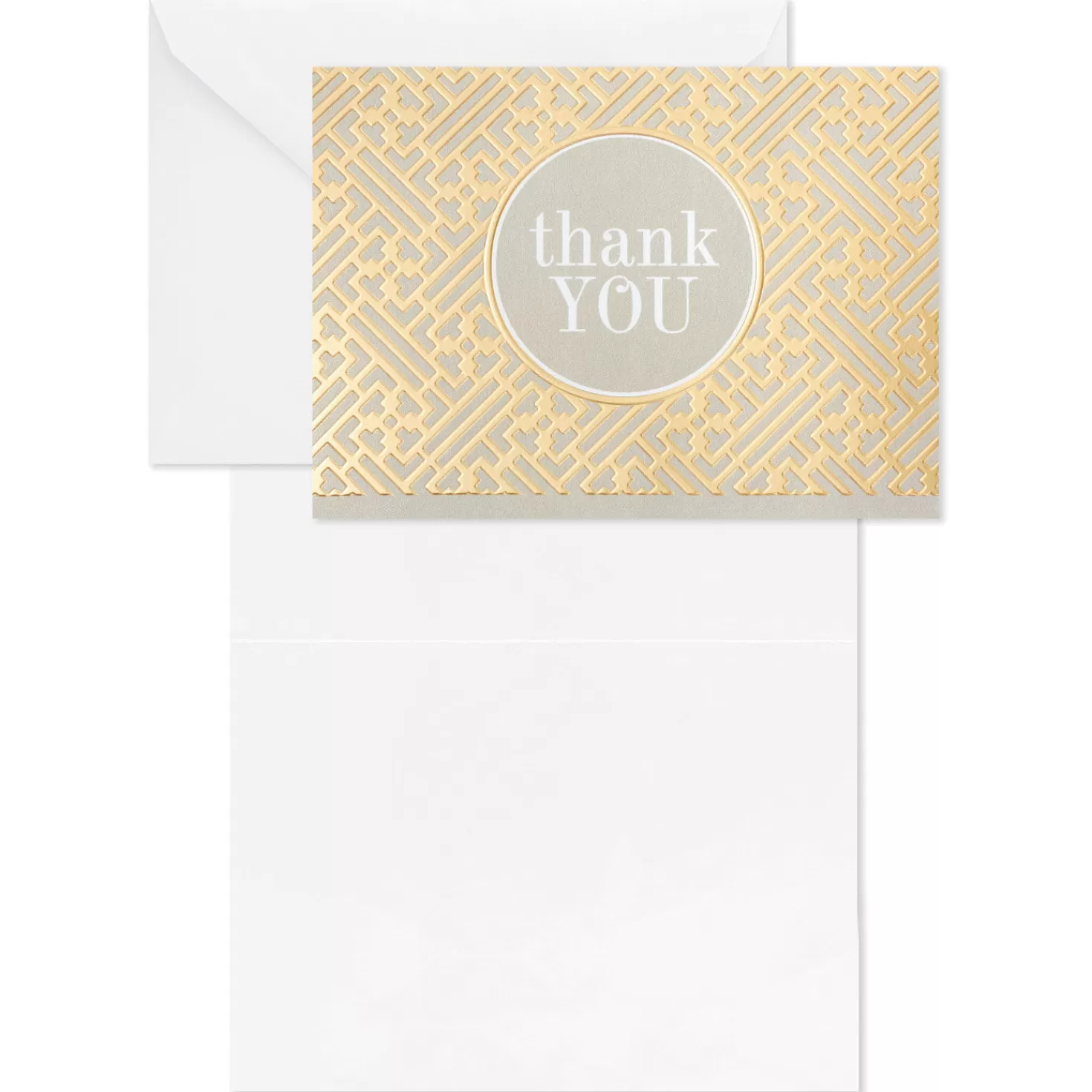 New Gray And Gold Bulk Blank Thank-You Notes, Pack Of 50 Thank You