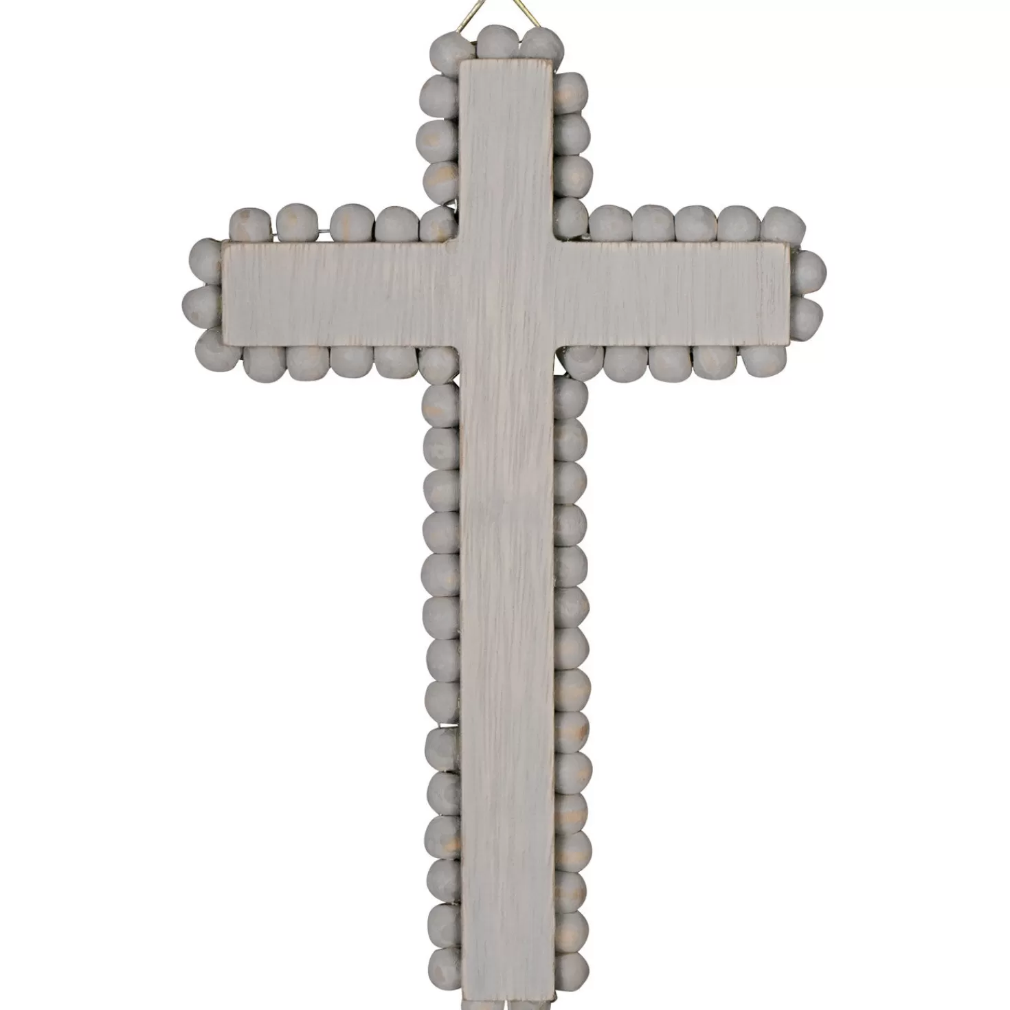 Shop Gray Beaded Wood Cross, 8" Encouragement