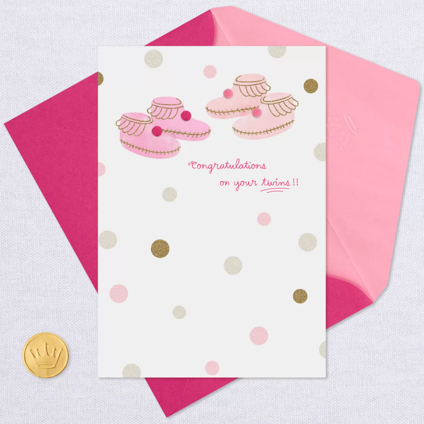 Baby>Hallmark Happiness And Love New Baby Card For Twin Girls