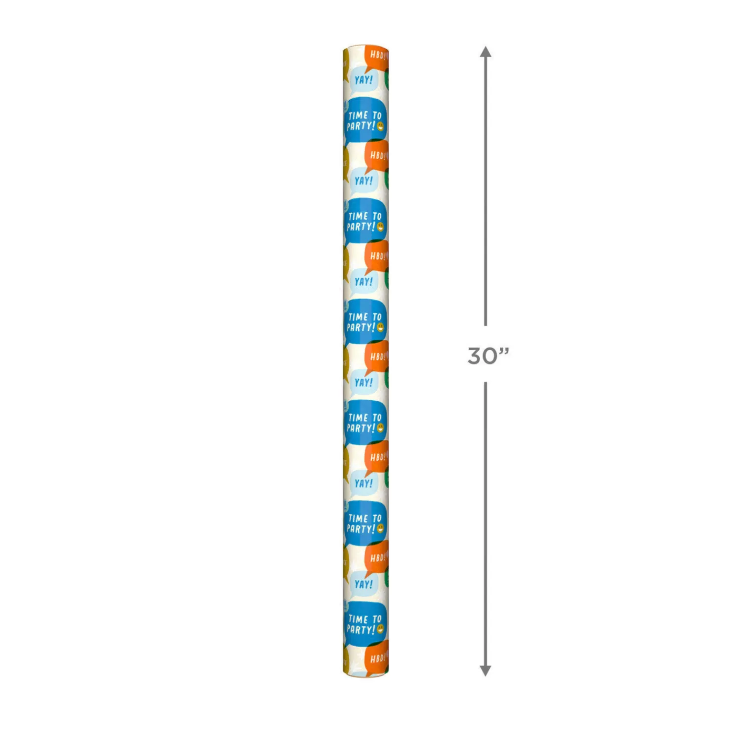 Birthday>Hallmark Happy Birthday Word Bubbles Wrapping Paper, 17.5 Sq. Ft.