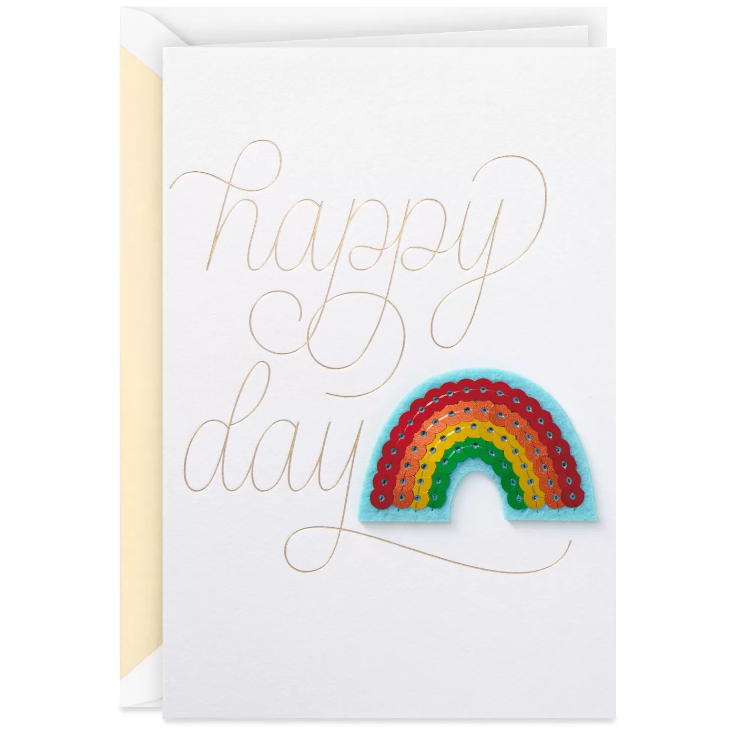 Birthday>Hallmark Happy Day Sequin Rainbow Birthday Card