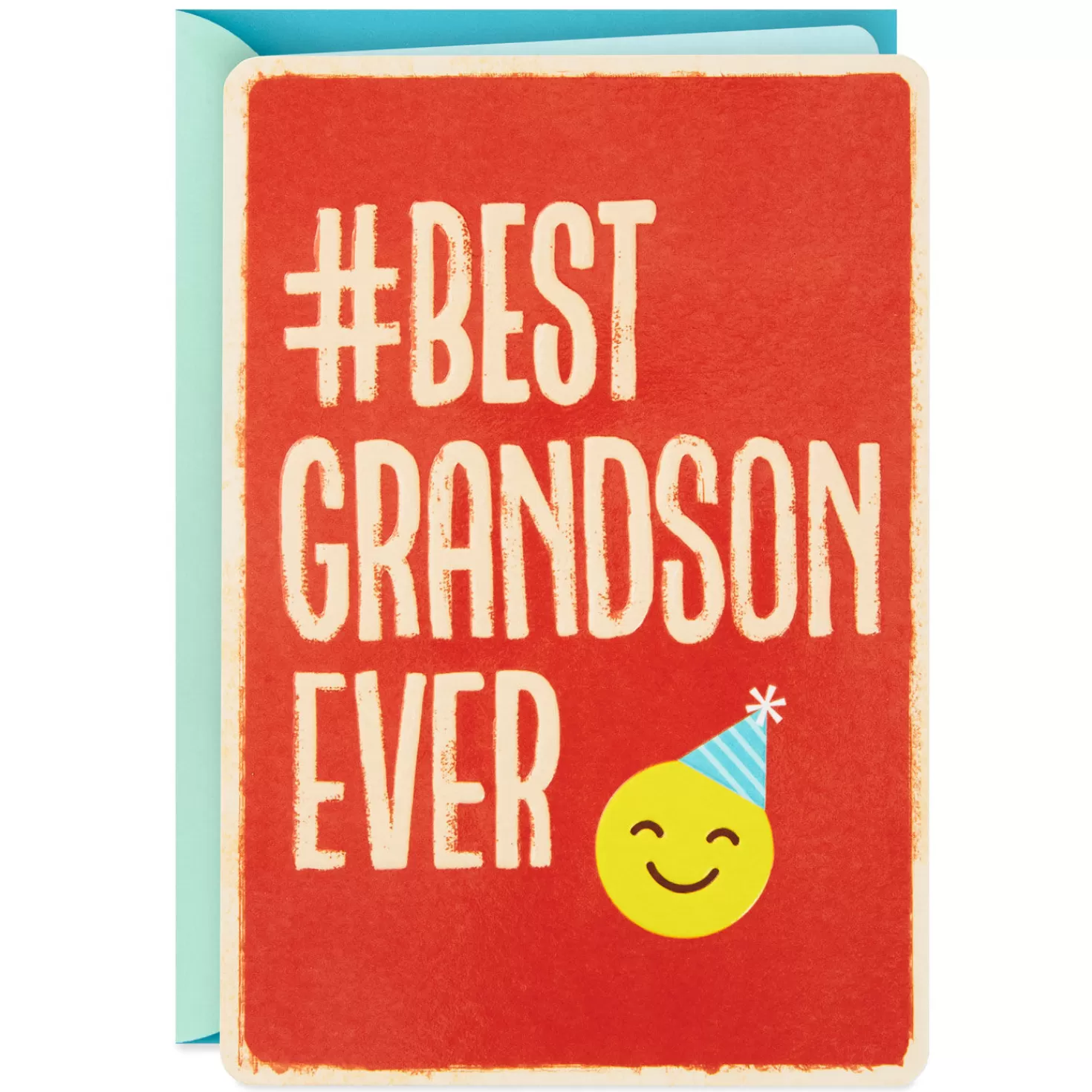 Birthday>Hallmark Hashtag & Smiley Face Emoji Birthday Card For Grandson