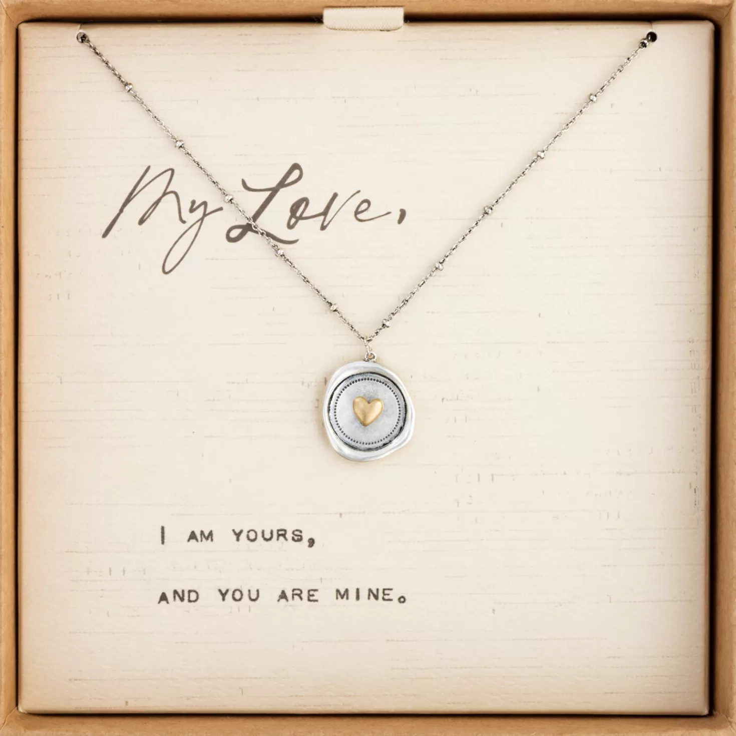 Fashion Heart Charm Dear You My Love Necklace, 17.5" Thank You
