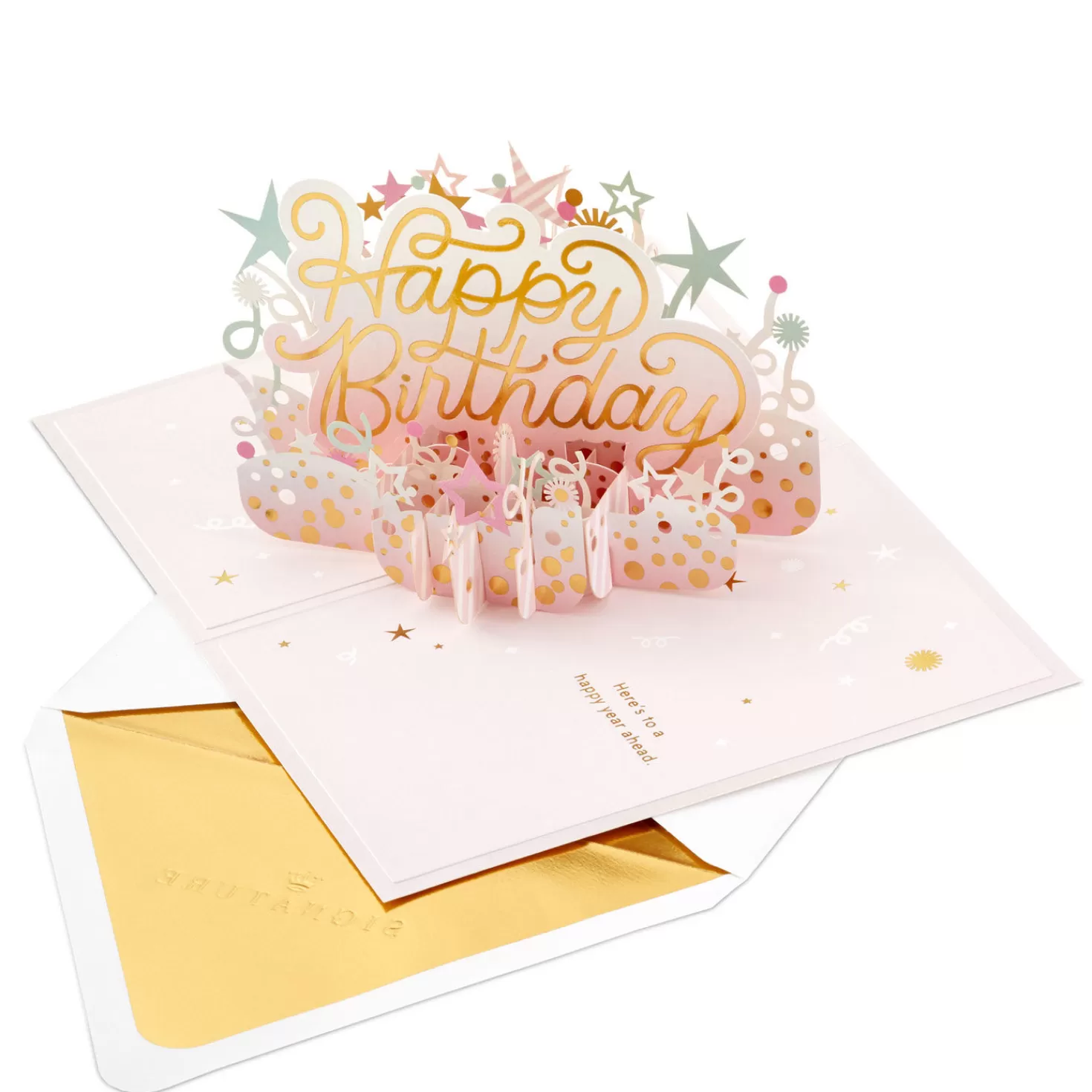 Birthday>Hallmark Here's To A Happy Year Ahead 3D Pop-Up Birthday Card