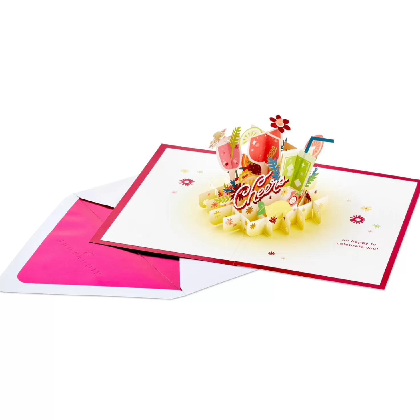 Birthday>Hallmark Here's To You Cocktail Toast 3D Pop-Up Card