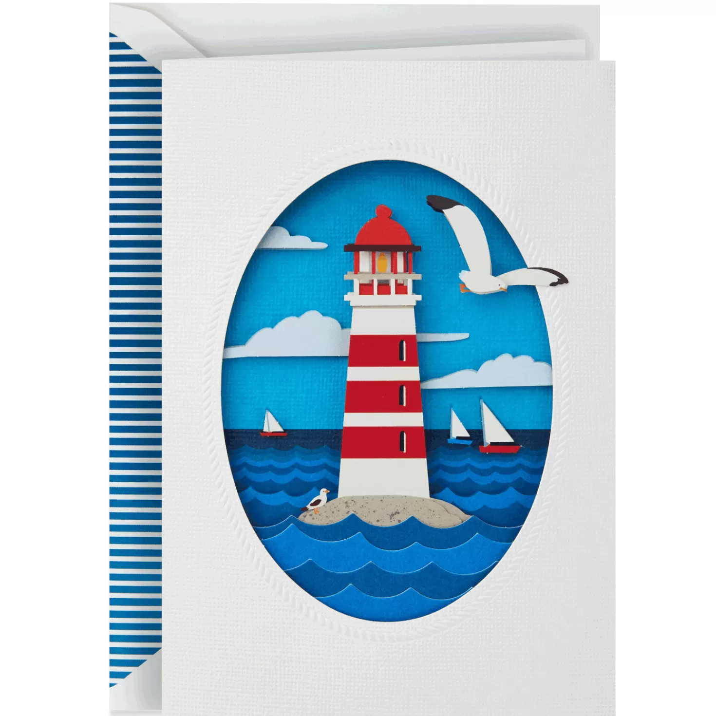 Store Island Lighthouse Blank Card Encouragement