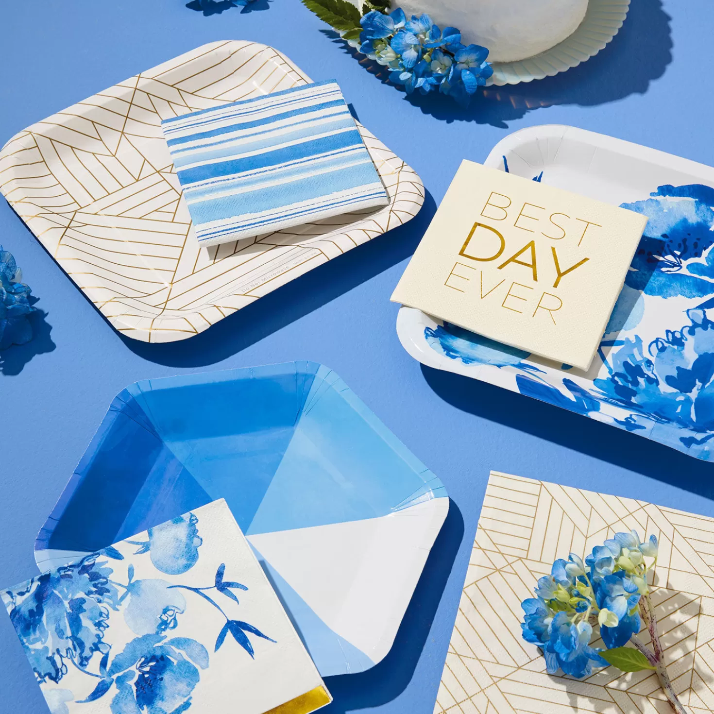 Best Sale Ivory " Best Day Ever" Cocktail Napkins, Set Of 16 Wedding
