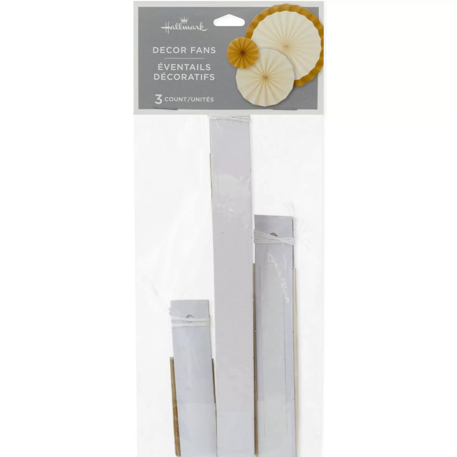 Birthday>Hallmark Ivory And Gold Metallic Decorative Fans, Set Of 3
