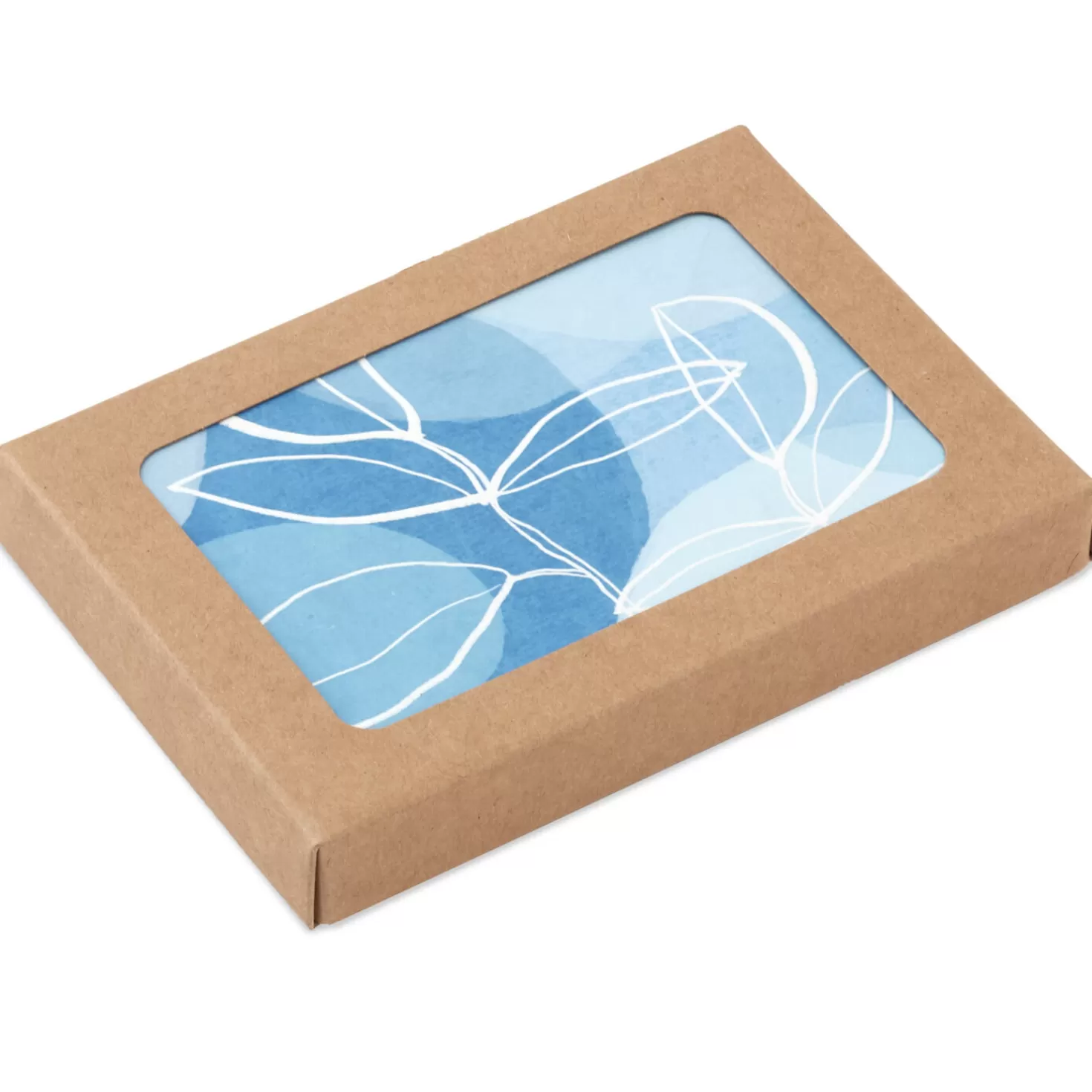 Online Leaf Outlines On Blue Blank Note Cards, Box Of 10 Thank You