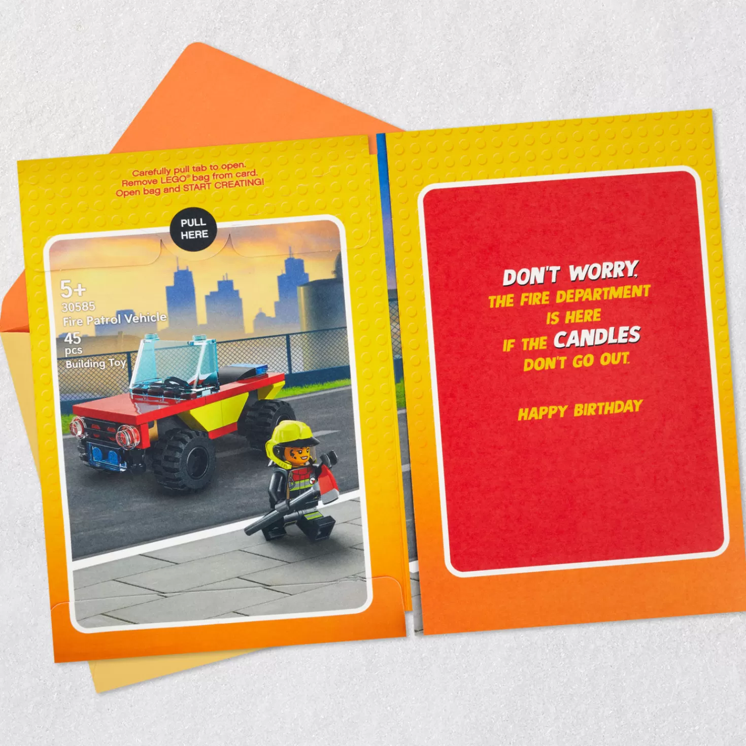 Birthday>Hallmark Lego® City™ Wish Big Birthday Card With Lego® Fire Patrol Vehicle Set