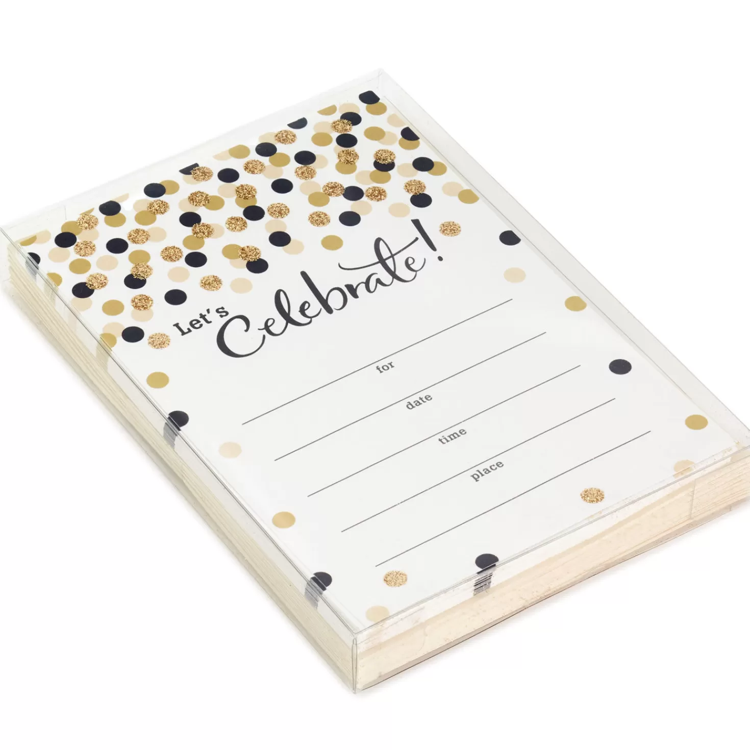 Discount Let's Celebrate Gold Dots Party Invitations, Pack Of 20 Graduation