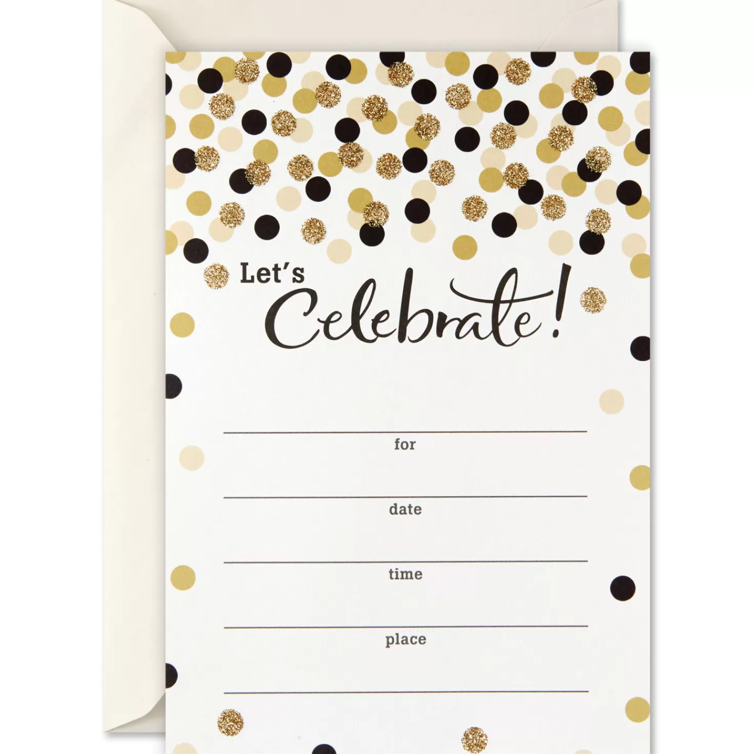 Discount Let's Celebrate Gold Dots Party Invitations, Pack Of 20 Graduation