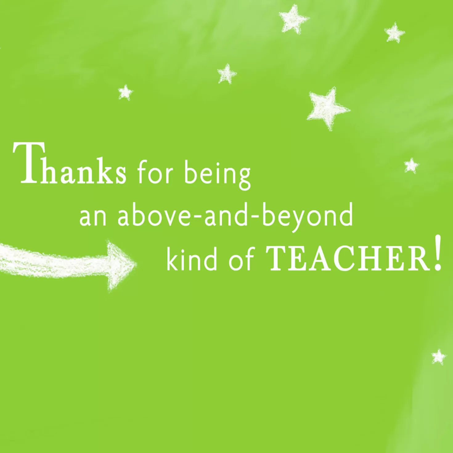 Fashion Lettering On Blackboard Thank-You Card For Teacher Thank You