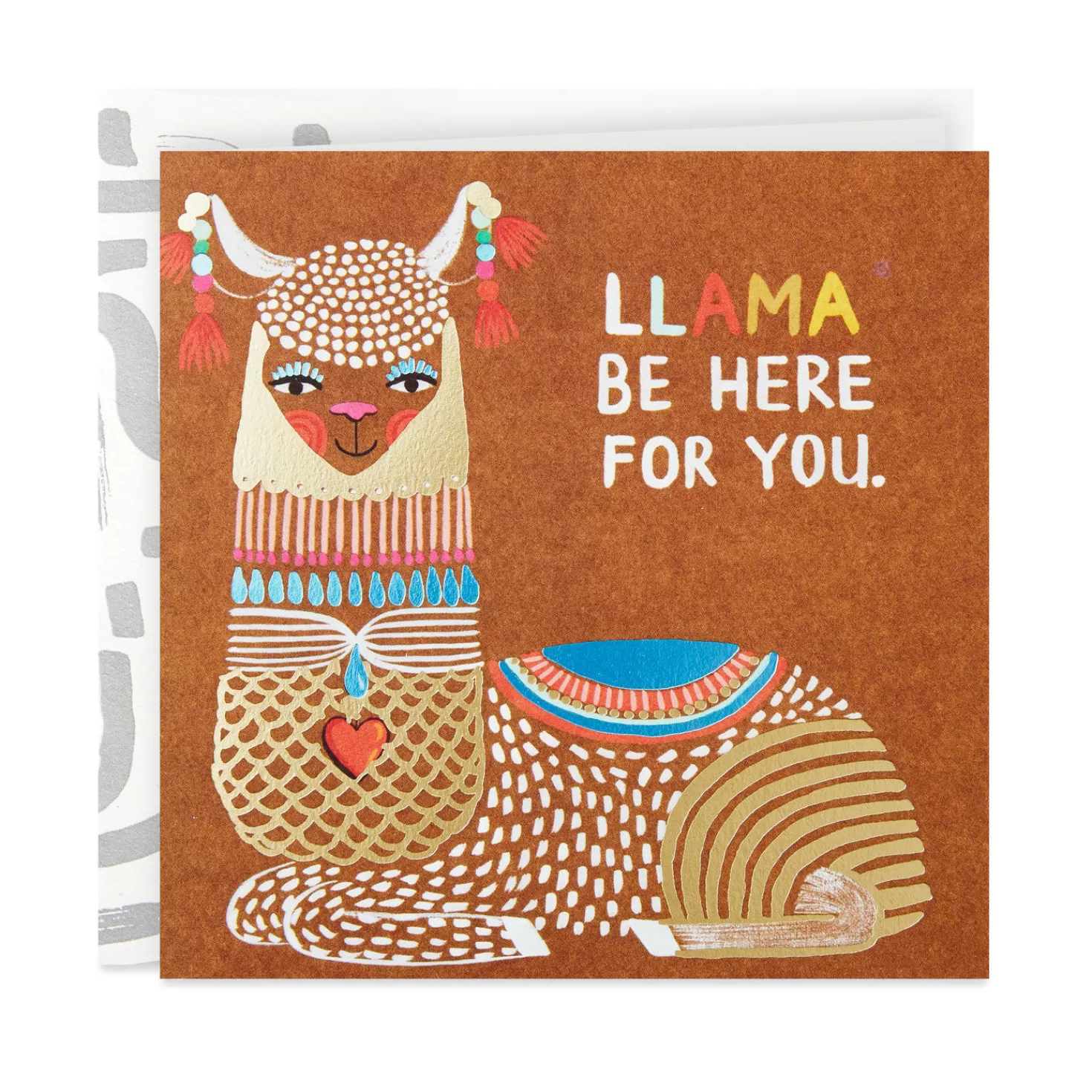Store Llama Be Here For You Encouragement Card Encouragement