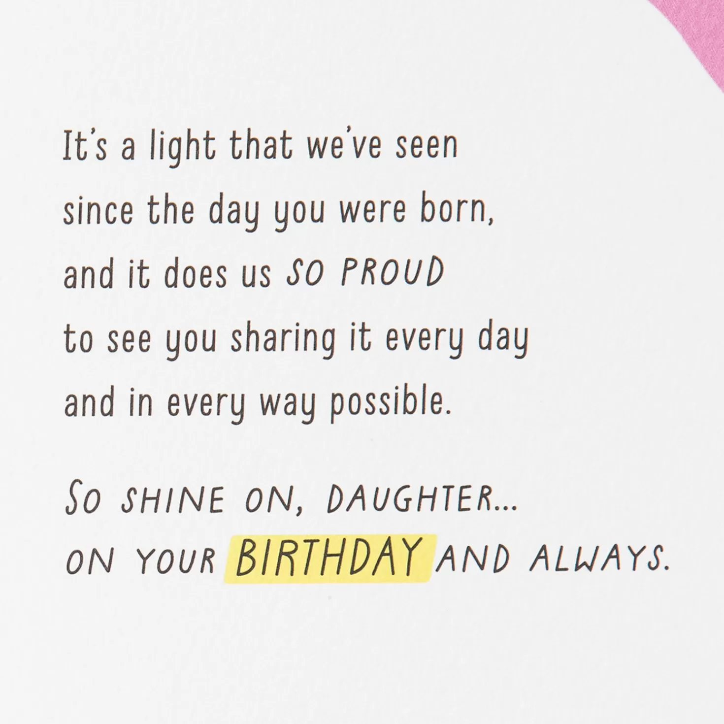 Birthday>Hallmark Love The Way You Shine Birthday Card For Daughter