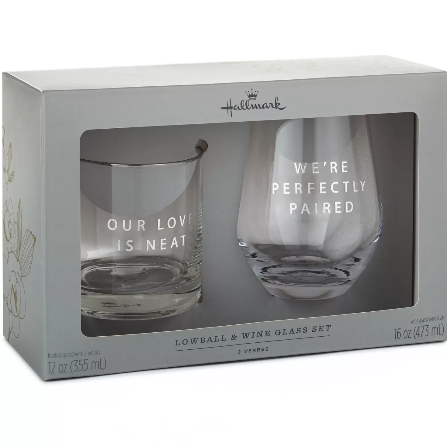 Online Lowball And Stemless Wine Glass, Set Of 2 Wedding