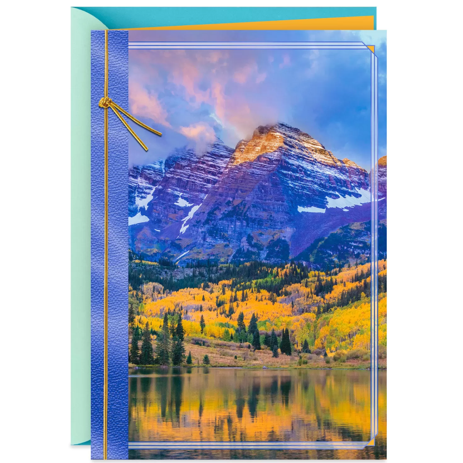 Cheap Majestic Mountains And Fall Foliage Blank Card Thank You