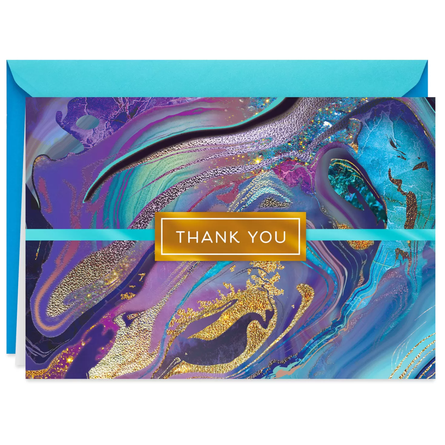Discount Marbleized Blank Thank-You Card Thank You