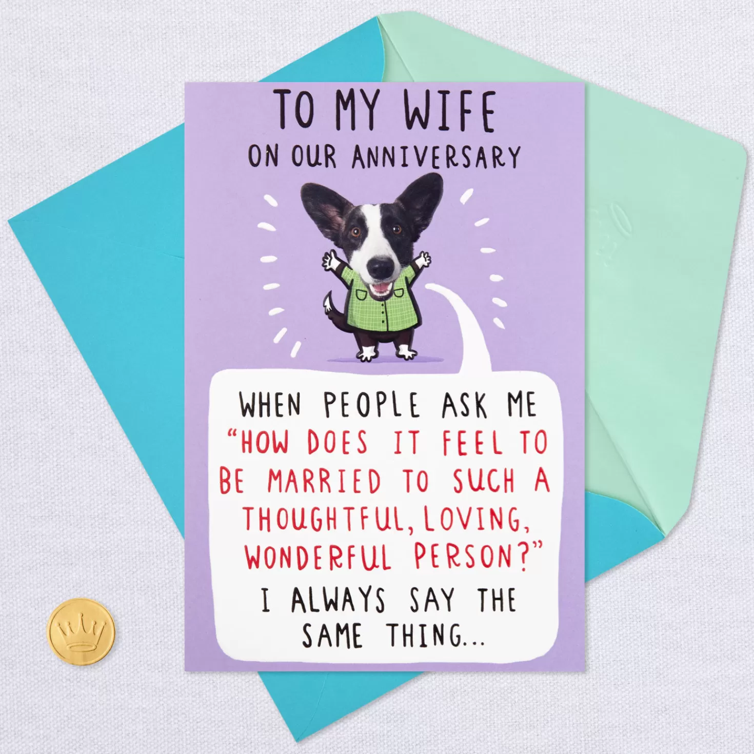 Anniversary>Hallmark Married To A Wonderful Person Funny Anniversary Card For Wife